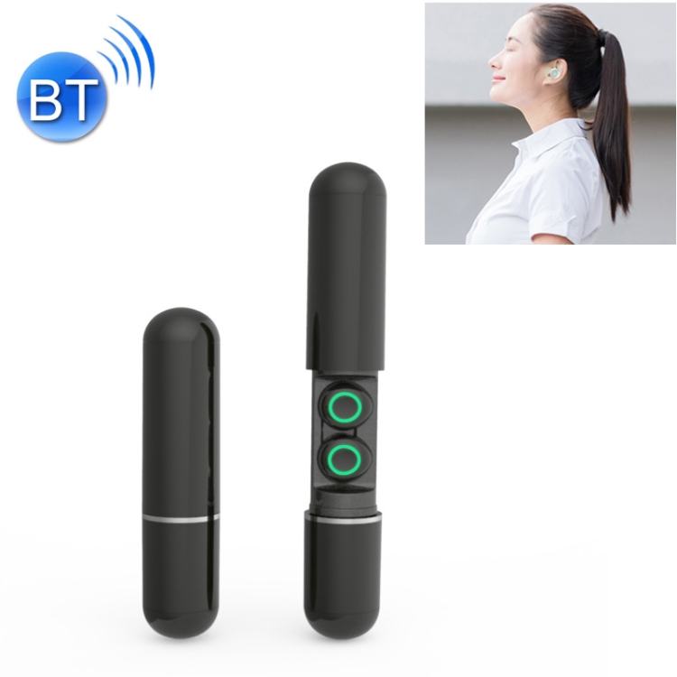 

CYKE S10 TWS IPX6 Waterproof Bluetooth 5.0 Wireless Touch Bluetooth Earphone with Charging Box, Support Siri Function (Black)