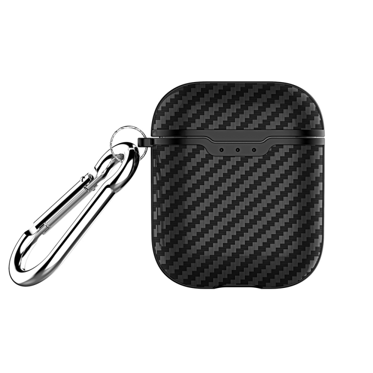 

Carbon Fiber Texture TPU + PC Earphones Shockproof Protective Case for Apple AirPods 1 / 2(Black)
