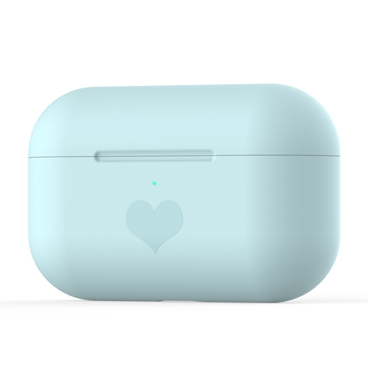 

For AirPods Pro Love-heart Pattern Silicone Earphone Protective Case(Blue)