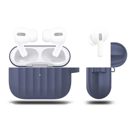 

For AirPods Pro Silicone Wireless Earphone Protective Case Storage Box(Dark Blue)