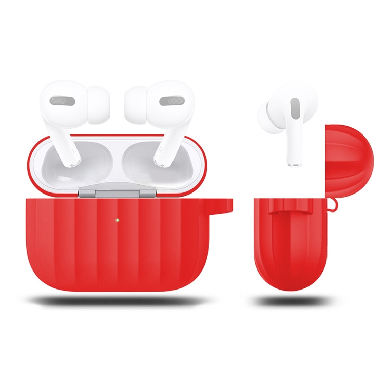 

For AirPods Pro Silicone Wireless Earphone Protective Case Storage Box(Red)