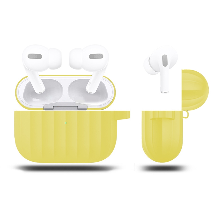 

For AirPods Pro Silicone Wireless Earphone Protective Case Storage Box(Yellow)