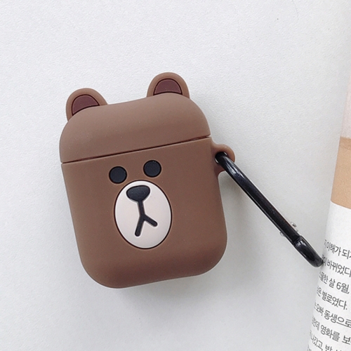 

Cartoon Bear Shape Wireless Bluetooth Earphone Protective Case for Apple AirPods 1 / 2, with Metal Buckle