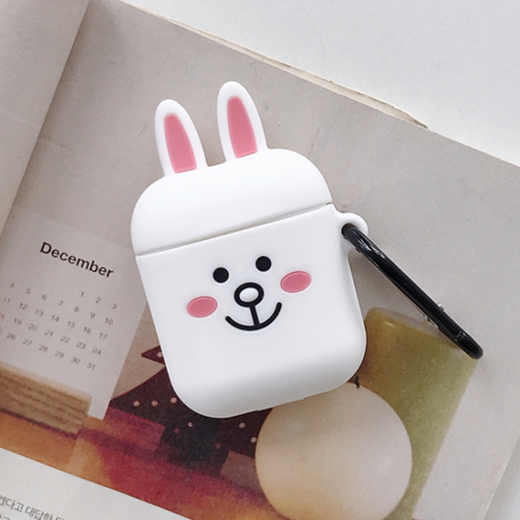 

Cartoon Rabbit Shape Wireless Bluetooth Earphone Protective Case for Apple AirPods 1 / 2, with Metal Buckle