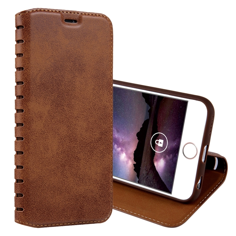 

For iPhone 6 & 6s PU Retro Texture with Absorption Horizontal Flip Leather Case with Holder & Card Slots(Brown)