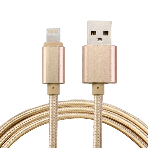 

1m Woven Style Metal Head 84 Cores 8 Pin to USB 2.0 Data / Charger Cable, For iPhone XR / iPhone XS MAX / iPhone X & XS / iPhone 8 & 8 Plus / iPhone 7 & 7 Plus / iPhone 6 & 6s & 6 Plus & 6s Plus / iPad(Gold)