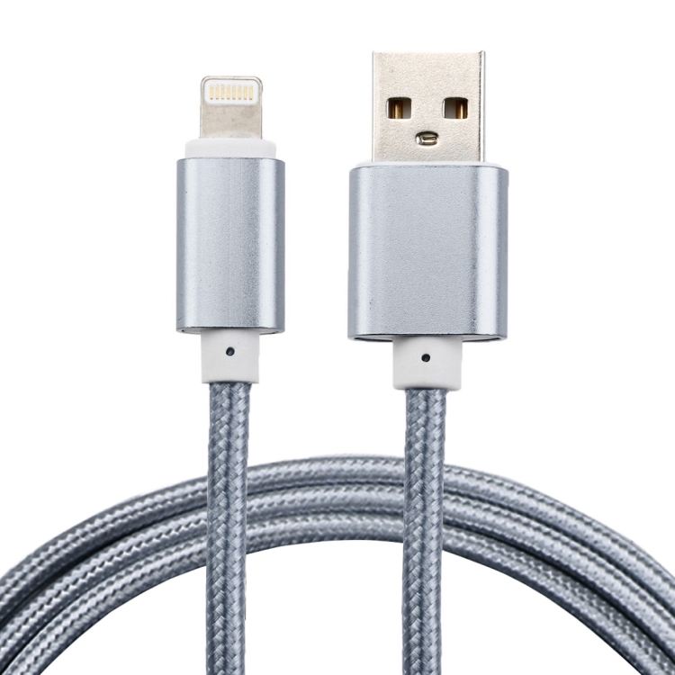 

1m Woven Style Metal Head 84 Cores 8 Pin to USB 2.0 Data / Charger Cable, For iPhone XR / iPhone XS MAX / iPhone X & XS / iPhone 8 & 8 Plus / iPhone 7 & 7 Plus / iPhone 6 & 6s & 6 Plus & 6s Plus / iPad(Silver)