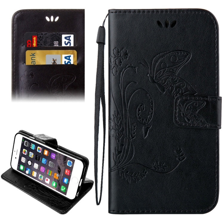 

For iPhone 6 & 6s Crazy Horse Texture Printing Horizontal Flip Leather Case with Holder & Card Slots & Wallet & Lanyard(Black)