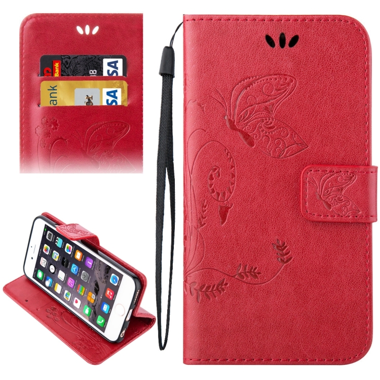 

For iPhone 6 & 6s Crazy Horse Texture Printing Horizontal Flip Leather Case with Holder & Card Slots & Wallet & Lanyard(Red)