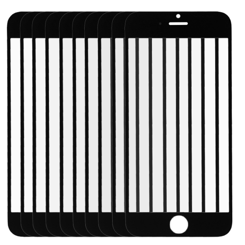 

10 PCS for iPhone 6 Front Screen Outer Glass Lens(Black)