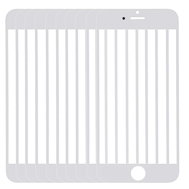 

10 PCS for iPhone 6 Front Screen Outer Glass Lens(White)