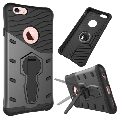 

For iPhone 6 & 6s Shock-Resistant 360 Degree Spin Tough Armor TPU+PC Combination Case(Grey)