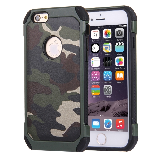

For iPhone 6 & 6s Camouflage Patterns Shock-resistant Tough Armor PC + Silicone Combination Case(Green)