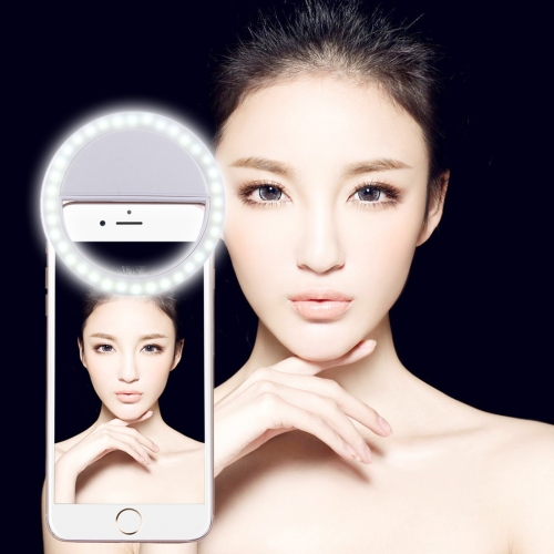 

Charging Selfie Beauty Light, For iPhone, Galaxy, Huawei, Xiaomi, LG, HTC and Other Smart Phones with Adjustable Clip & USB Cable(White)