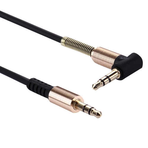 

1m 3.5mm Jack Male to Male Plug Stereo Audio AUX Cable with Metal Spring for iPhone, iPad, Samsung, MP3, MP4, Sound Card, TV, Radio-recorder, etc.(Black)