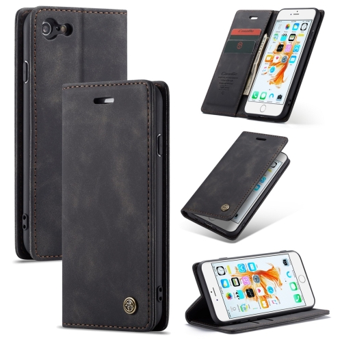 CaseMe-013 Multifunctional Retro Frosted Horizontal Flip Leather Case for iPhone 6 / 6s, with Card Slot & Holder & Wallet(Black)