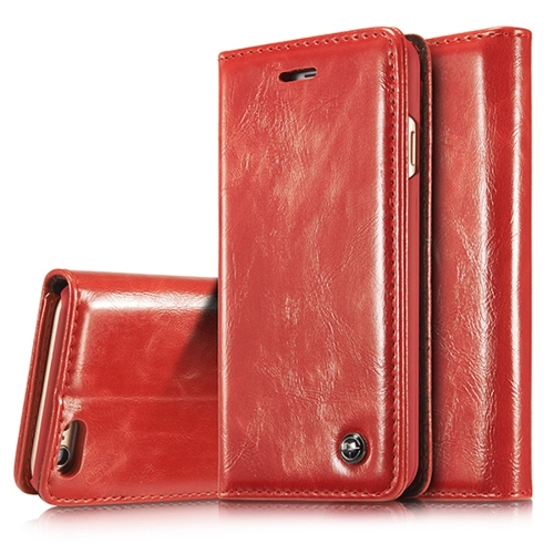 

CaseMe-003 for iPhone 6 & 6s PU + PC Business Style Crazy Horse Texture Horizontal Flip Leather Case with Holder & Card Slots & Wallet (Red)
