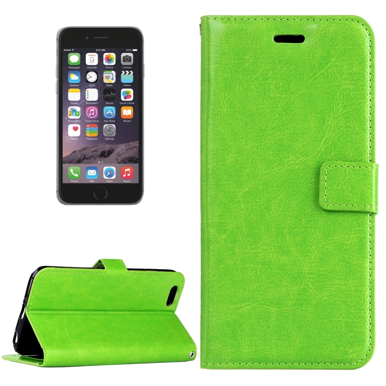 

For iPhone 6 & 6s Crazy Horse Texture Horizontal Flip Leather Case with Magnetic Buckle & Holder & Card Slots & Wallet & Photo Frame(Green)