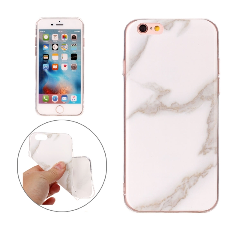 

For iPhone 6 & 6s Beige Marble Pattern Soft TPU Protective Case
