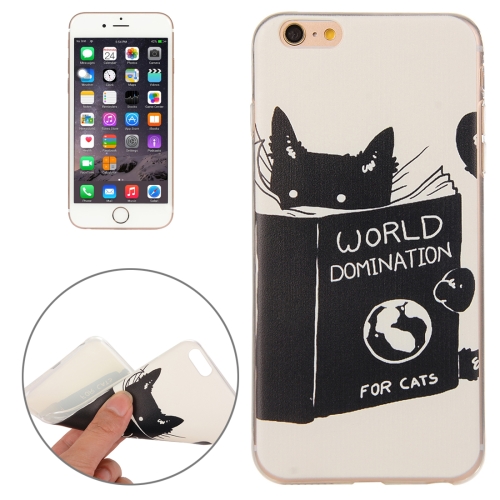 

For iPhone 6 & 6s Black Cat Words Pattern TPU Protective Case