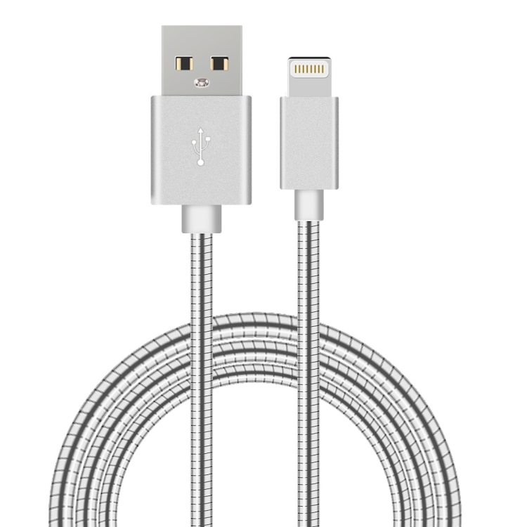 

1m 8 Pin to USB 2.0 Flexible Metal Data Sync Charging Cable, For iPhone XR / iPhone XS MAX / iPhone X & XS / iPhone 8 & 8 Plus / iPhone 7 & 7 Plus / iPhone 6 & 6s & 6 Plus & 6s Plus / iPad(Silver)