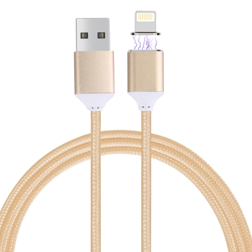 

1M Woven Style 2.4A 8pin to USB Data Sync Charging Cable Intelligent Metal Magnetism Cable, For iPhone XR / iPhone XS MAX / iPhone X & XS / iPhone 8 & 8 Plus / iPhone 7 & 7 Plus / iPhone 6 & 6s & 6 Plus & 6s Plus / iPad(Gold)