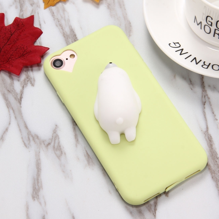 

For iPhone 6 & 6s Green Background Lovely Bear Pattern Squeeze Relief Squishy Dropproof Protective Back Cover Case