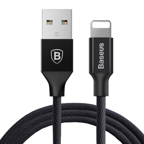 

Baseus 1.8m 2A Yiven Cable Woven Style Metal Head 8 Pin to USB Data Sync Charging Cable for iPhone & iPad & iPod(Black)