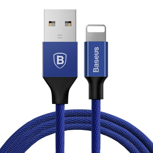 

Baseus 1.8m 2A Yiven Cable Woven Style Metal Head 8 Pin to USB Data Sync Charging Cable for iPhone & iPad & iPod(Dark Blue)