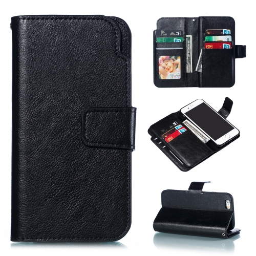 

Litchi Texture Horizontal Flip Leather Case for iPhone 6, with Nine Card Slots & Wallet & Photo Frame(Black)