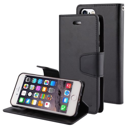 

GOOSPERY SONATA DIARY Series for iPhone 6 & 6s Horizontal Flip Leather Case with Holder & Card Slots & Wallet(Black)