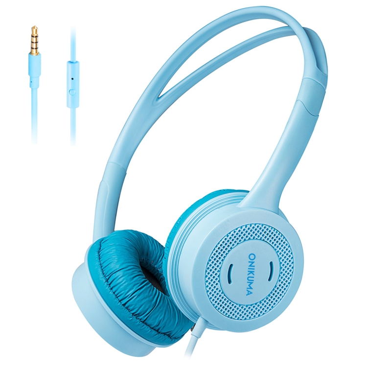 

ONIKUMA M100 Portable Adjustable Headband Safely Over-Ear Headphone with Microphone for Children(Blue)