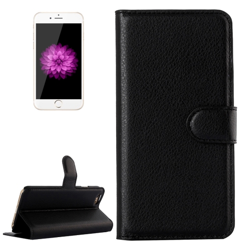 

For iPhone 6 Plus & 6s Plus Litchi Texture Horizontal Flip Leather Case with Holder & Card Slots & Wallet(Black)