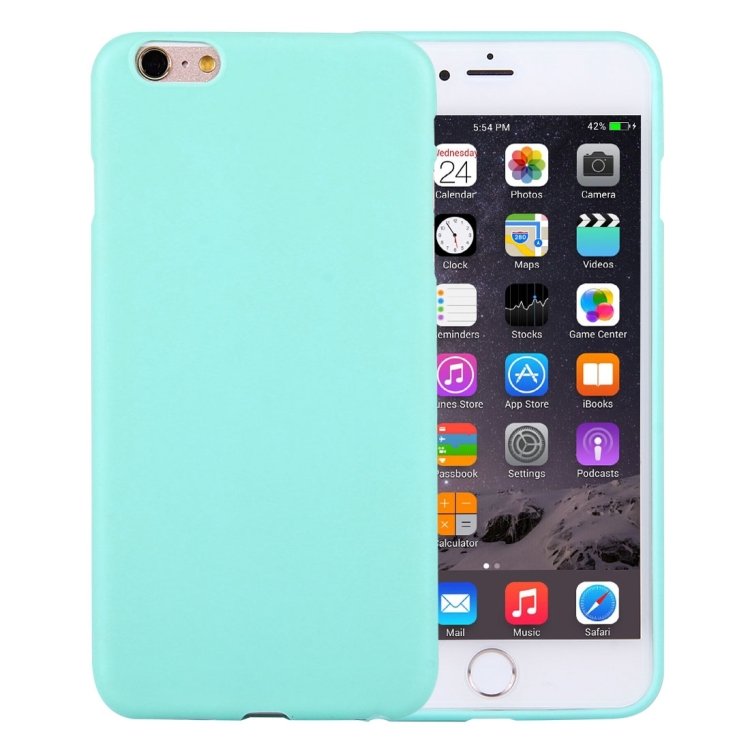 

For iPhone 6 Plus & 6s Plus Solid Color TPU Protective Case Without Round Hole(Green)