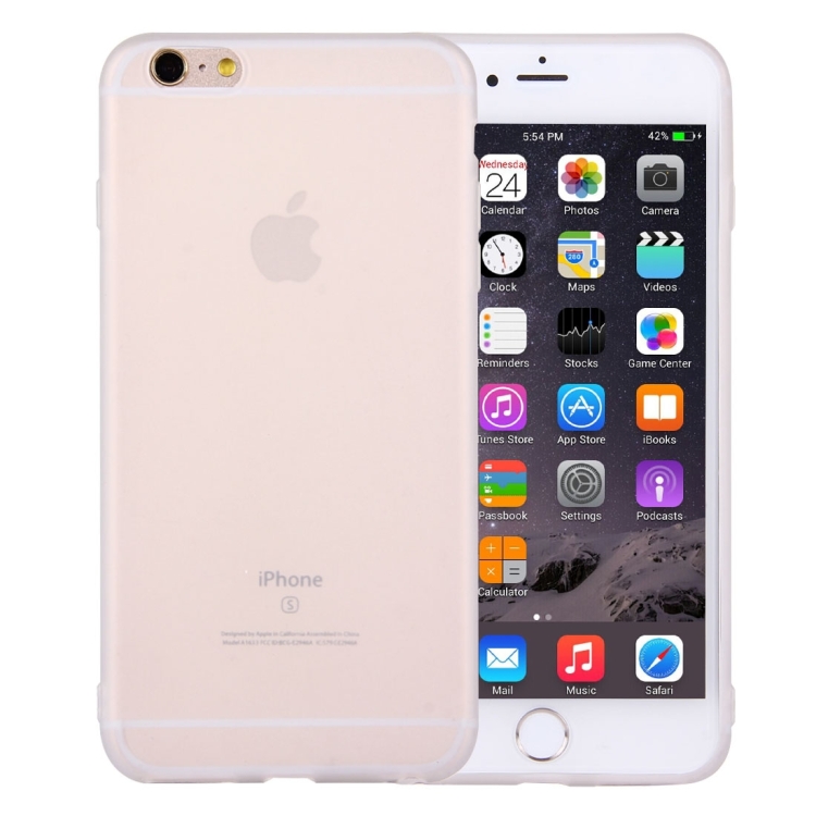 

For iPhone 6 Plus & 6s Plus Solid Color TPU Protective Case Without Round Hole(White)