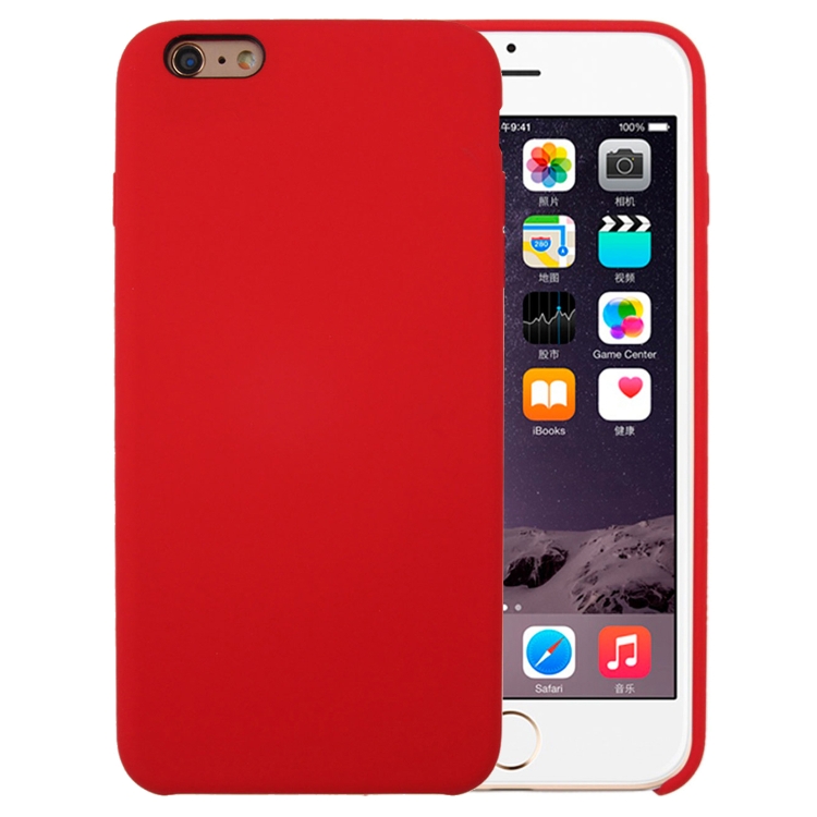 

For iPhone 6 Plus & 6s Plus Pure Color Liquid Silicone + PC Protective Back Cover Case(Red)