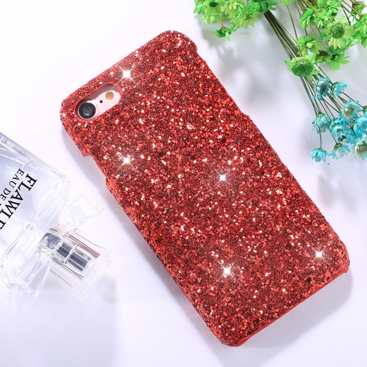 

For iPhone 6 Plus & 6s Plus Colorful Sequins Paste Protective Back Cover Case(Red)