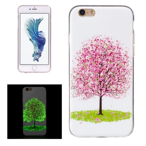 

For iPhone 6 Plus & 6s Plus Noctilucent Cherry Tree Pattern IMD Workmanship Soft TPU Back Cover Case