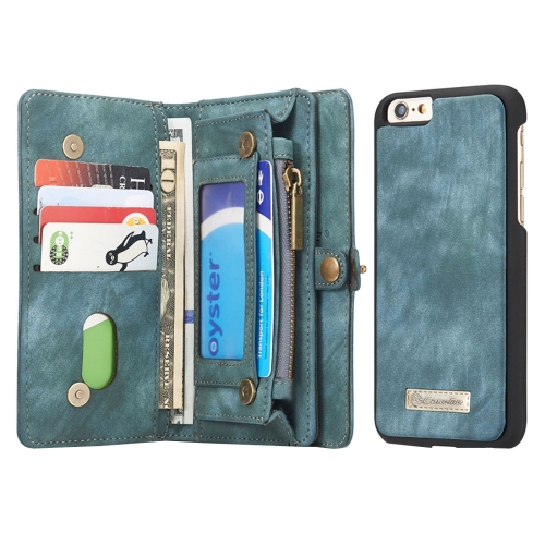 

CaseMe for iPhone 6 Plus & 6s Plus Multifunctional Leather Billfold with Detachable Magnetic PC Back Protective Case & 10 Card Slots & 3 Cash Slots & 2 Photo Frames & 1 Zipper Wallet & 3 Magnetic Clasps & Holder(Green)