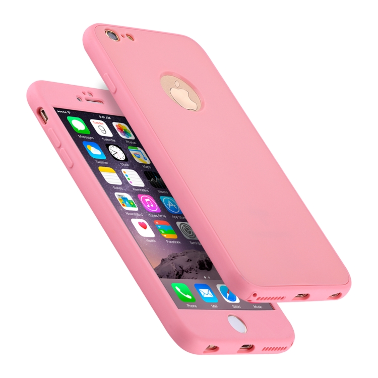 

For iPhone 6 Plus & 6s Plus Stylish Lightweight 360 Degree Shockproof Detachable TPU + PC Combination Protective Case (Pink)