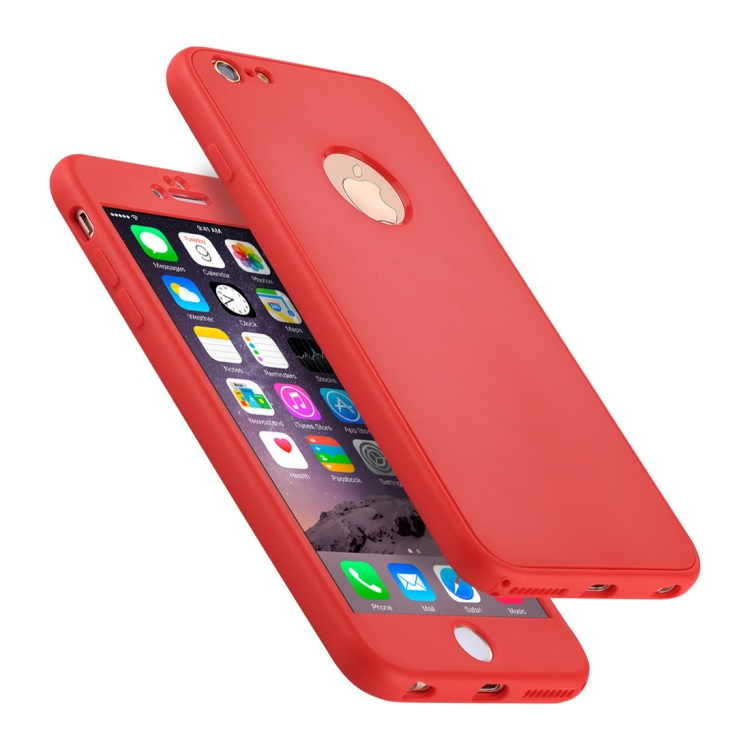 

For iPhone 6 Plus & 6s Plus Stylish Lightweight 360 Degree Shockproof Detachable TPU + PC Combination Protective Case (Red)