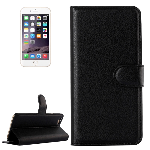 

For iPhone 6 & 6s Litchi Texture Horizontal Flip Leather Case with Holder & Card Slots & Wallet(Black)