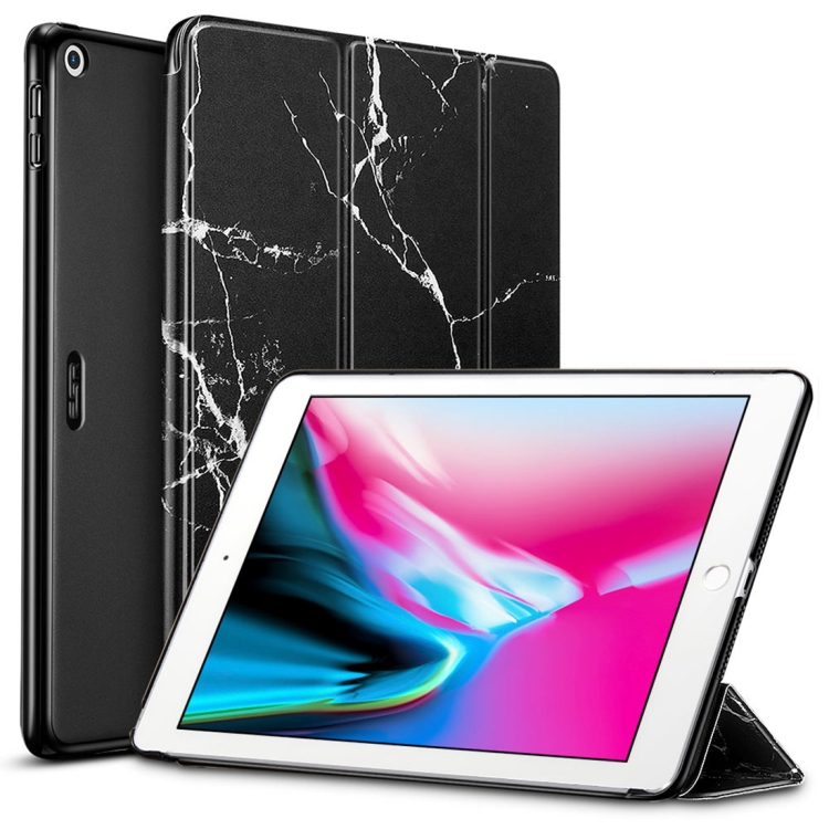 

ESR Marble Series Three-folding Magnetic Leather Case for iPad 9.7 (2018) / (2017), with Sleep / Wake-up Function(Black)