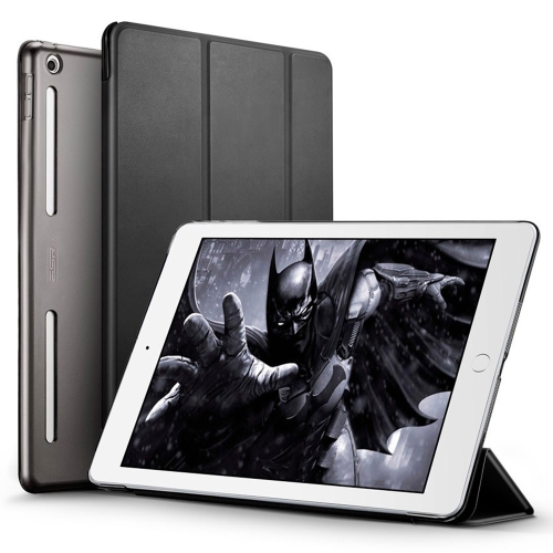 

ESR Yippee Color Plus Series Soft Edge Three-folding Magnetic Leather Case for iPad 9.7 (2018) / (2017), with Sleep / Wake-up Function(Black)