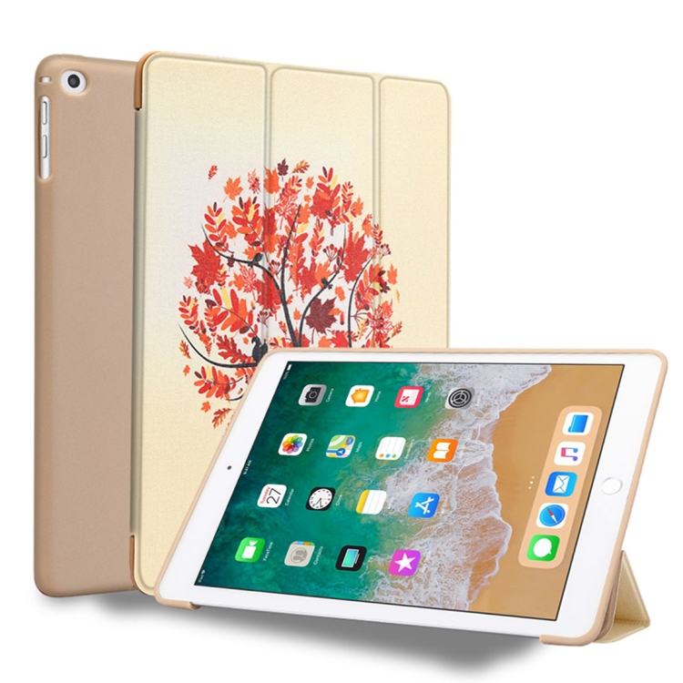 

Maple Pattern Horizontal Flip PU Leather Case for iPad 9.7 (2018) & (2017) / Air 2 / Air, with Three-folding Holder & Honeycomb TPU Cover