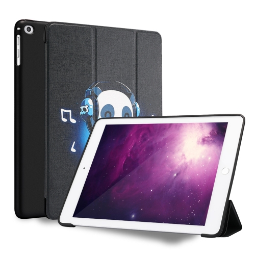 

Music Panda Pattern Horizontal Flip PU Leather Case for iPad 9.7 (2018) & (2017) / Air 2 / Air, with Three-folding Holder & Honeycomb TPU Cover