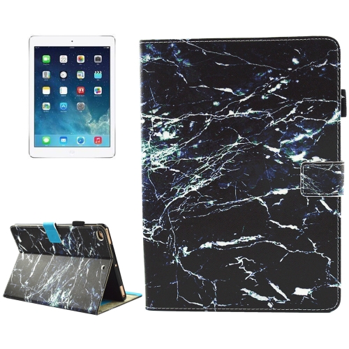 

For iPad 9.7 (2018) & iPad 9.7 inch 2017 / iPad Air / iPad Air 2 Universal Black Marble Pattern Horizontal Flip Leather Protective Case with Holder & Card Slots & Sleep