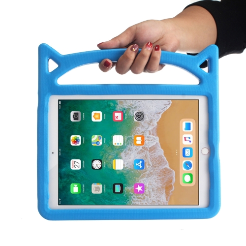 

For iPad 9.7 (2018) & iPad 9.7 (2017) & iPad Air & iPad Air 2 Universal Cat Ear Shaped EVA Bumper Protective Case with Handle & Holder(Blue)
