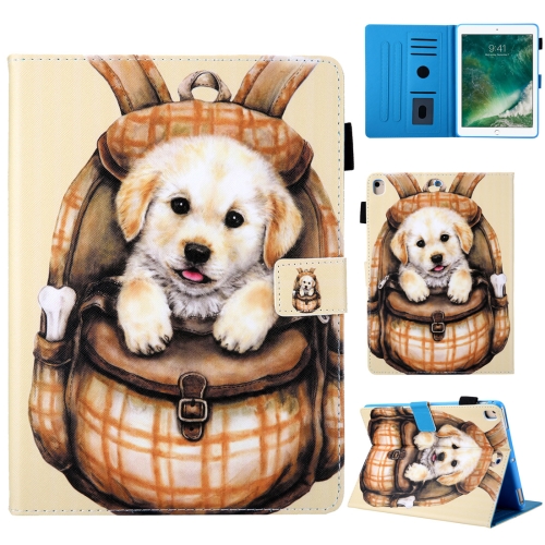 

School Bag Series Cute Dog Pattern Horizontal Flip Leather Case for iPad Air / Air 2 / iPad Pro 9.7 2016 / iPad 9.7 2017 / iPad 9.7 2018, with Holder & Card Slot & Sleep / Wake-up Function