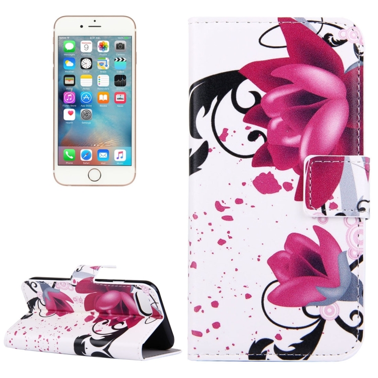 

For iPhone 8 & 7 Lotus Pattern Leather Case with Holder & Card Slots & Wallet